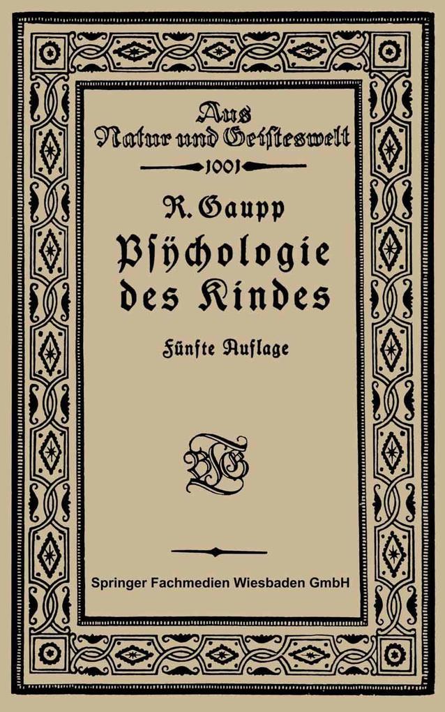 Produktbild: Psychologie des Kindes | Robert Gaupp