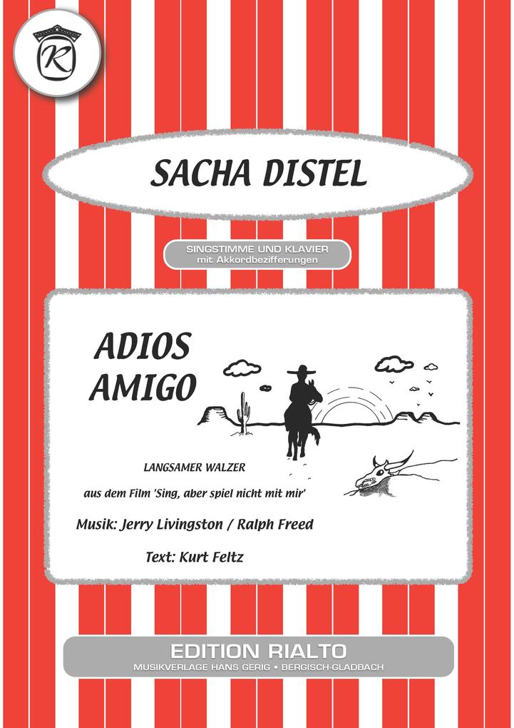 Produktbild: Adios Amigo | Jerry Livingston, Sacha Distel, Ralph Freed, Kurt Feltz