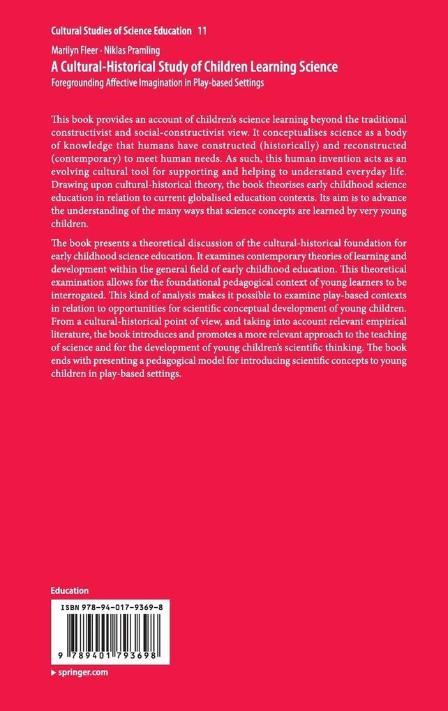 Weitere Ansicht: A Cultural-Historical Study of Children Learning Science | Marilyn Fleer, Niklas Pramling