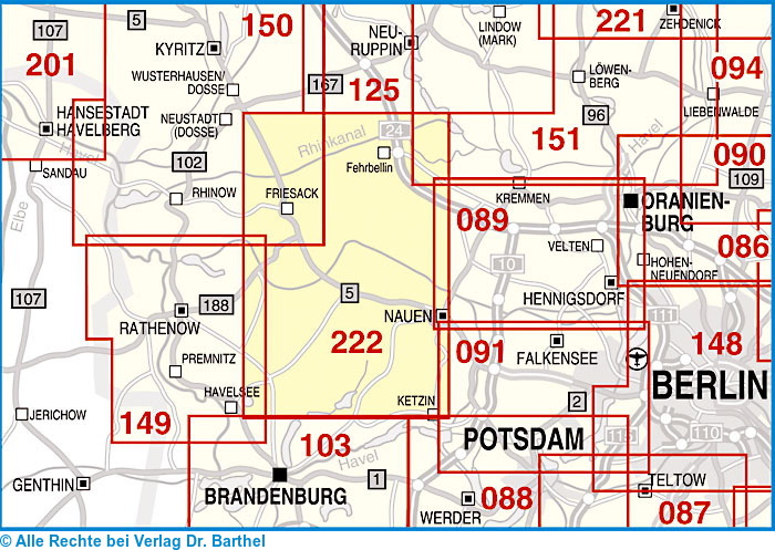 Weitere Ansicht: Radwander- und Wanderkarte Havelländisches Luch, Nauen, Fehrbellin, Friesack, Ribbeck und Umgebung 1 : 50 000 | Verlag Barthel