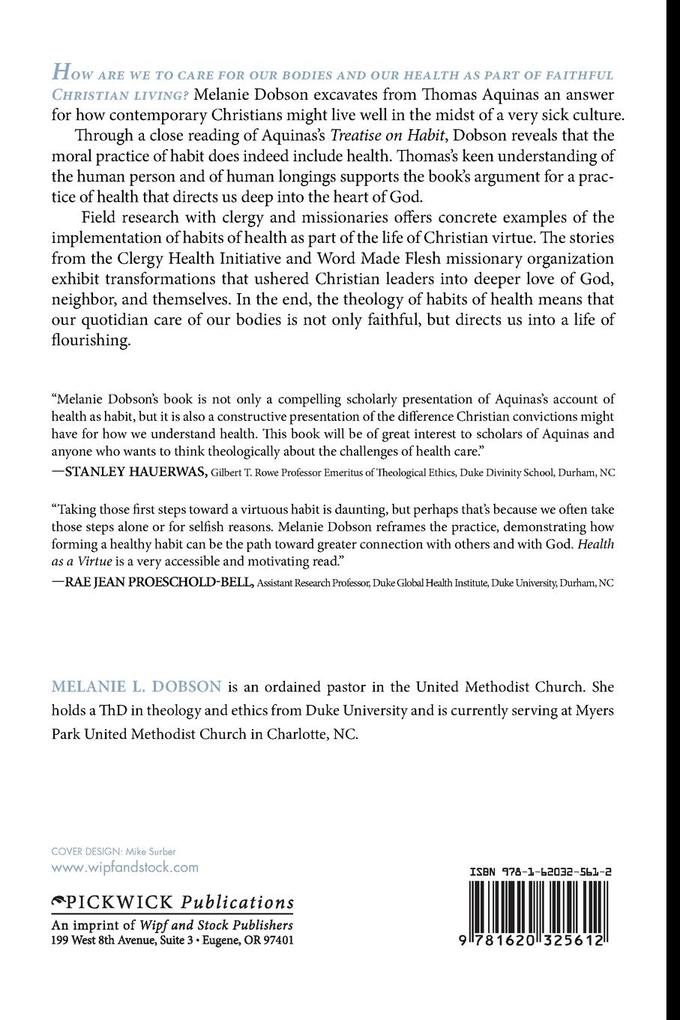 Weitere Ansicht: Health as a Virtue | Melanie L. Dobson