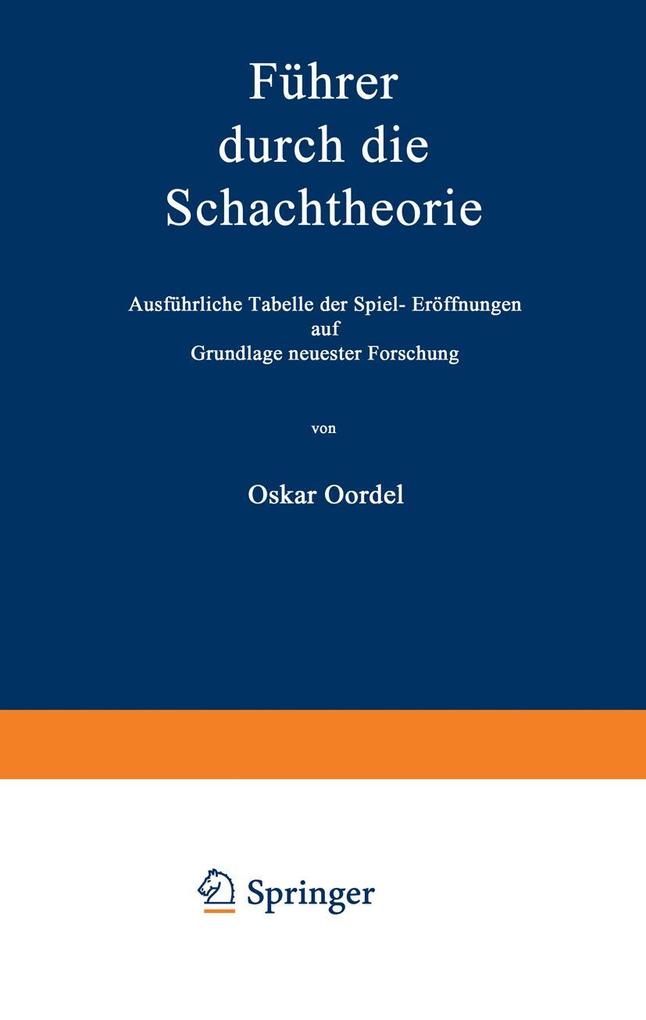 Produktbild: Führer durch die Schachtheorie | Oskar Cordel