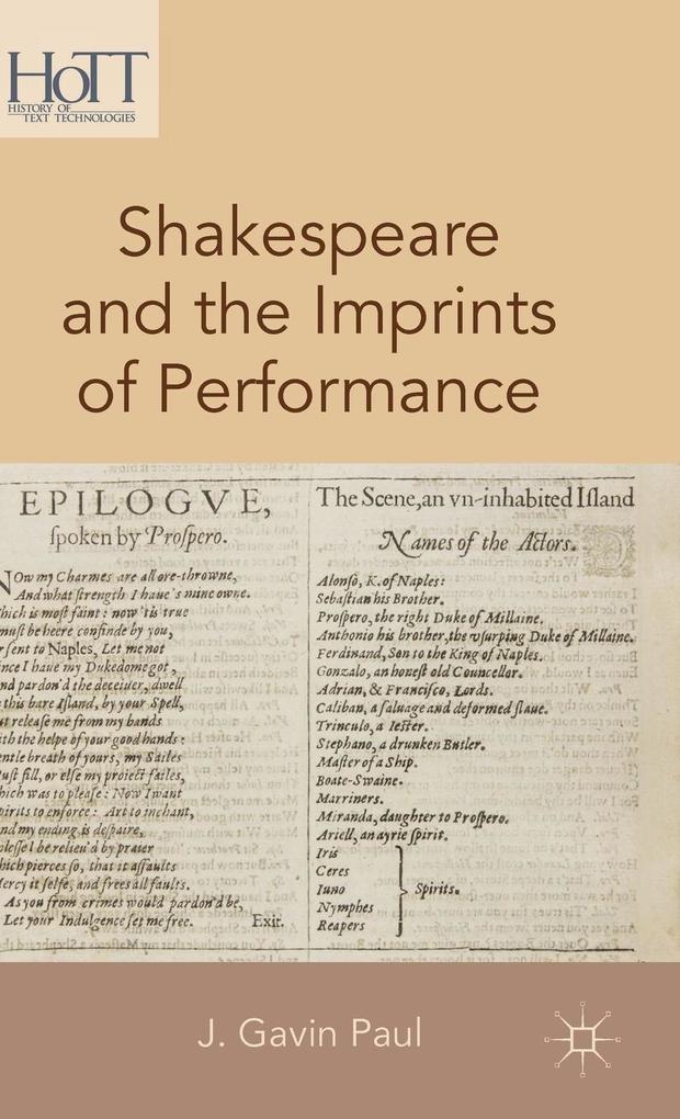 Produktbild: Shakespeare and the Imprints of Performance | J Gavin Paul