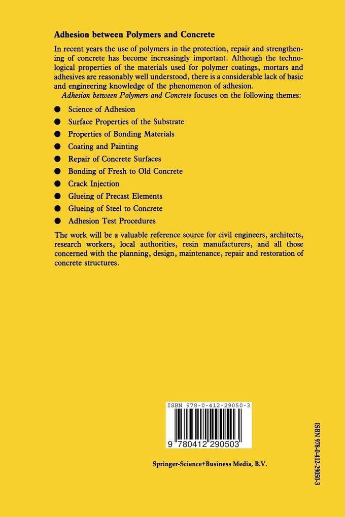Weitere Ansicht: Adhesion between polymers and concrete / Adhésion entre polymères et béton | H. R. Sasse, Kenneth A. Loparo