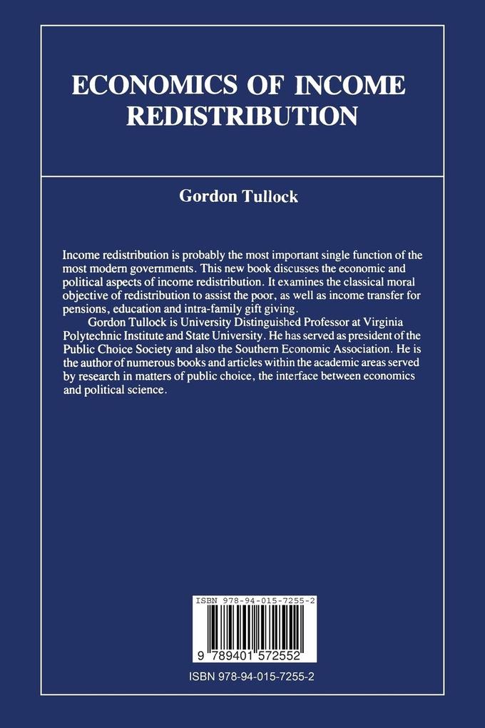 Weitere Ansicht: Economics of Income Redistribution | G. Tullock, Gordon Tullock