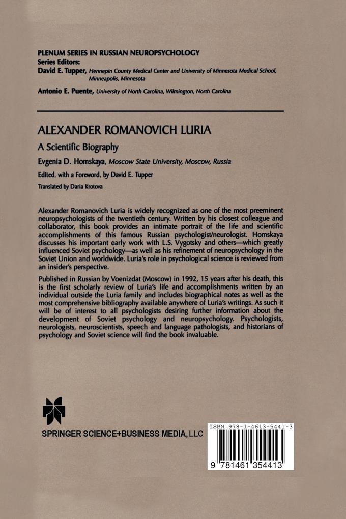 Weitere Ansicht: Alexander Romanovich Luria | Evgenia D. Homskaya