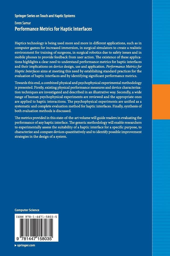 Weitere Ansicht: Performance Metrics for Haptic Interfaces | Evren Samur