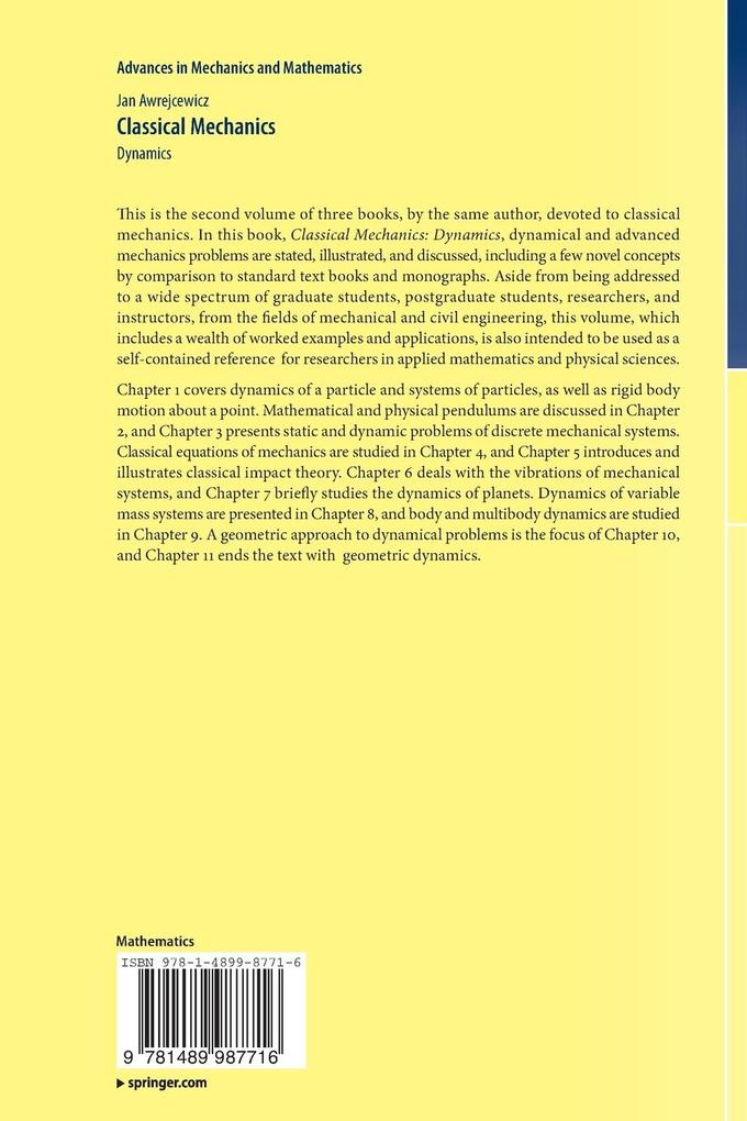 Weitere Ansicht: Classical Mechanics | Jan Awrejcewicz