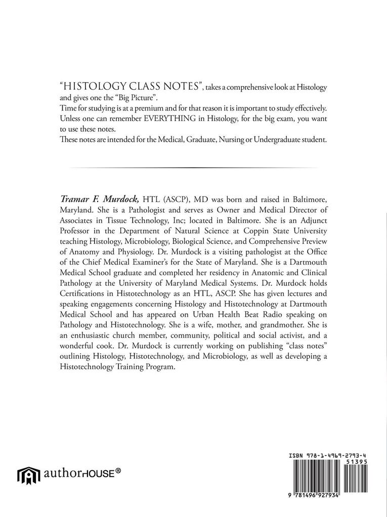 Weitere Ansicht: Histology Class Notes | MD Tramar F. Murdock