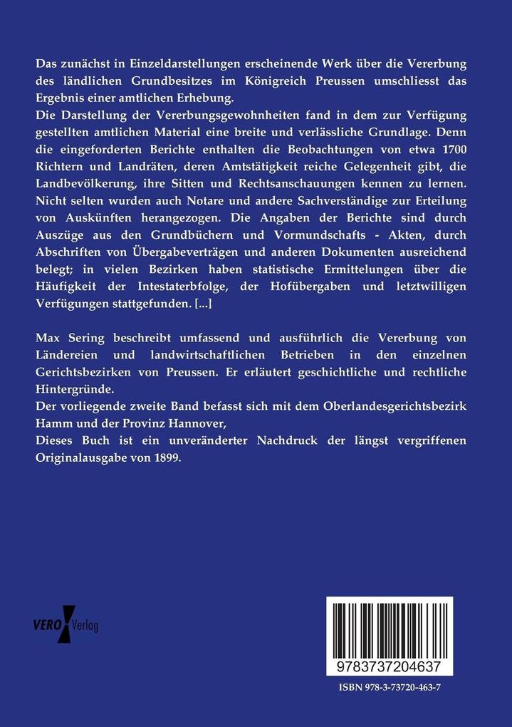 Weitere Ansicht: Die Vererbung des ländlichen Grundbesitzes im Königreich Preussen | Max Sering