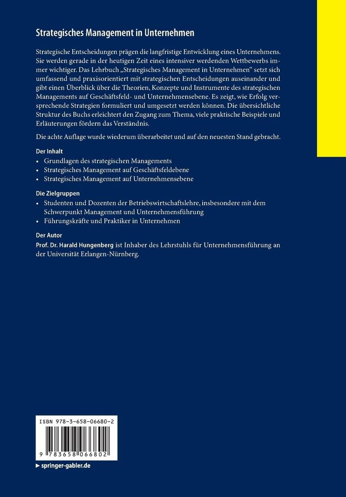 Weitere Ansicht: Strategisches Management in Unternehmen | Harald Hungenberg