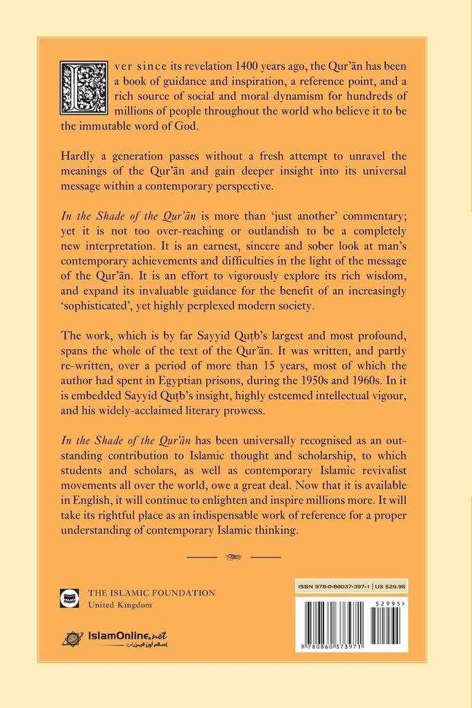 Weitere Ansicht: In the Shade of the Qur'an Vol. 1 (Fi Zilal al-Qur'an) | Sayyid Qutb