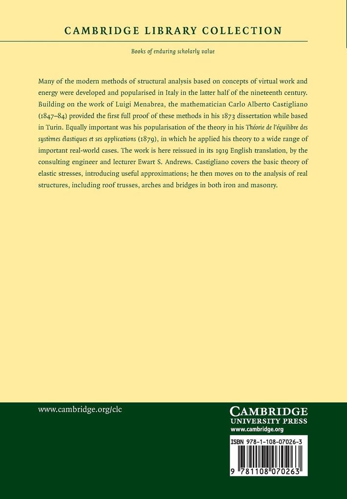 Weitere Ansicht: Elastic Stresses in Structures | Alberto Castigliano