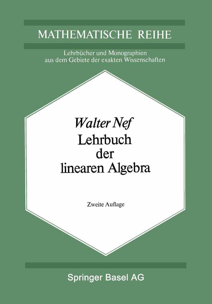 Produktbild: Lehrbuch der linearen Algebra | W. Nef