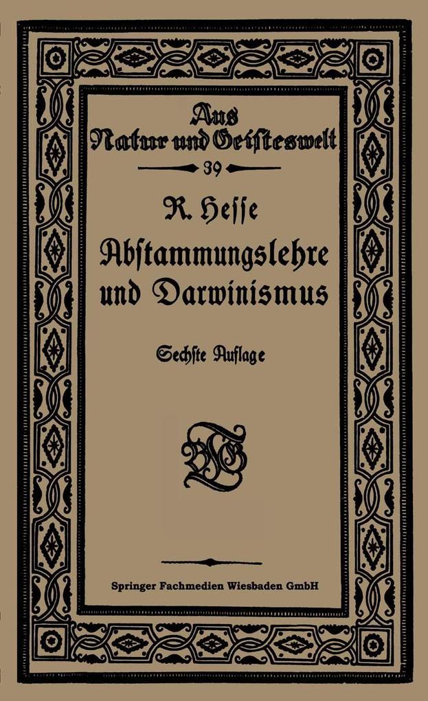 Produktbild: Abstammungslehre und Darwinismus | Richard Hesse