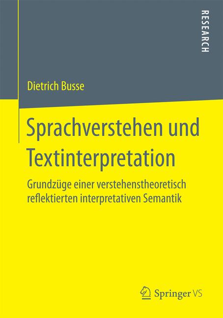 Weitere Ansicht: Sprachverstehen und Textinterpretation | Dietrich Busse