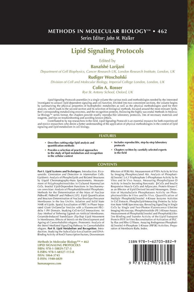 Weitere Ansicht: Lipid Signaling Protocols