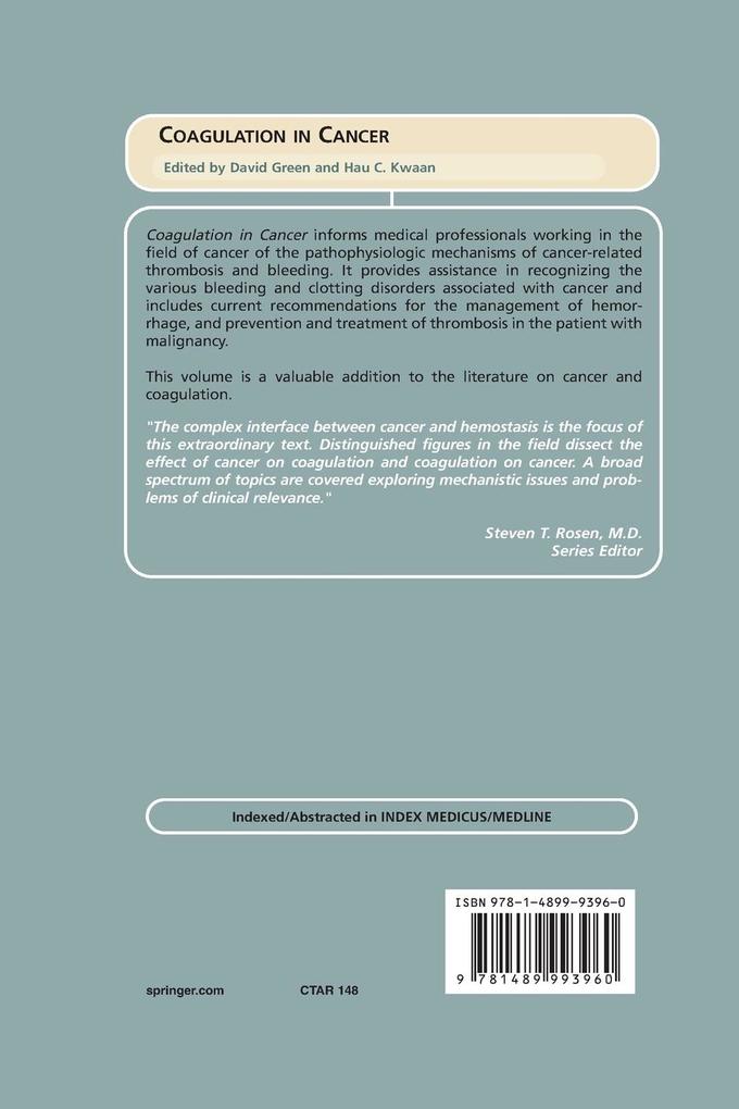 Weitere Ansicht: Coagulation in Cancer