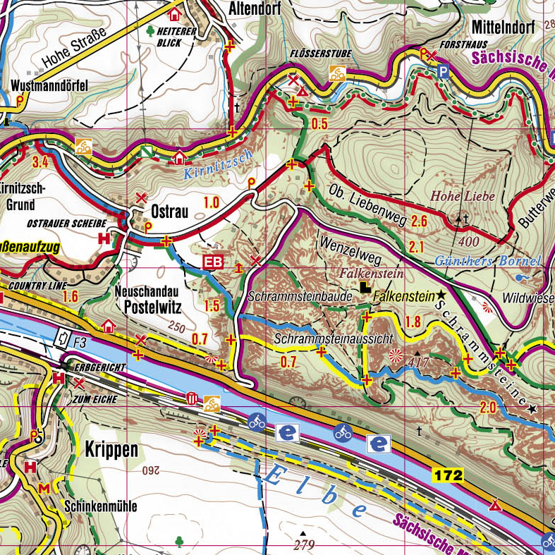 Weitere Ansicht: Wanderkarte Tschechien Cesky raj, Mladobleslavsko 1 : 40 000
