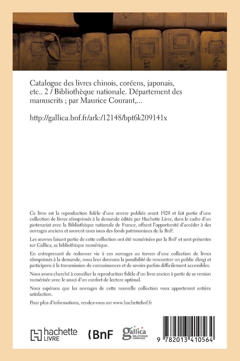 Weitere Ansicht: Catalogue des livres chinois, coréens, japonais, etc Tome 2 | Bibliothèque Nationale