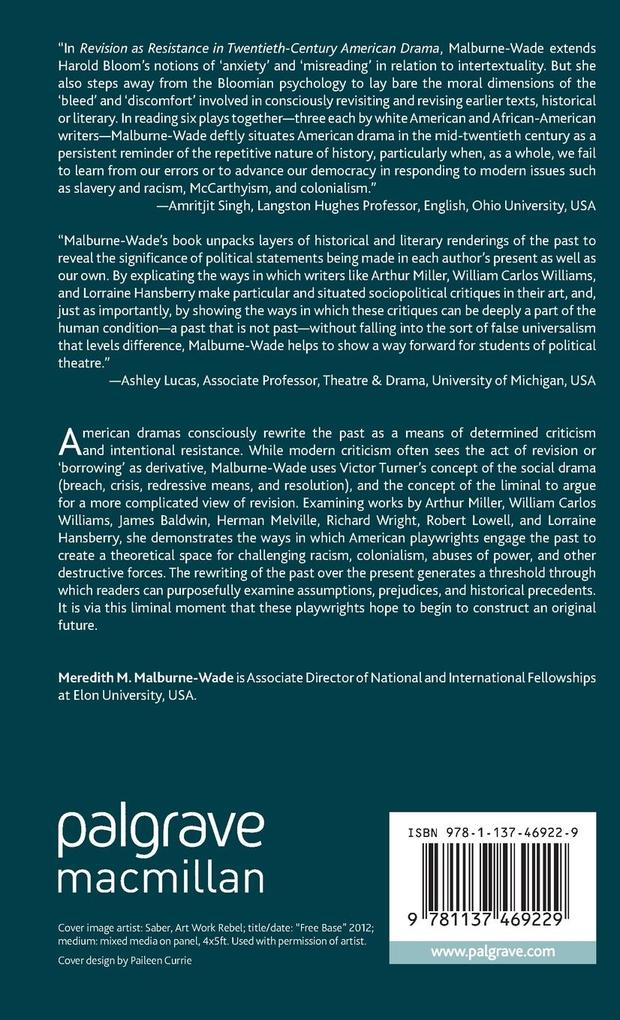 Weitere Ansicht: Revision as Resistance in Twentieth-Century American Drama | M. Malburne-Wade