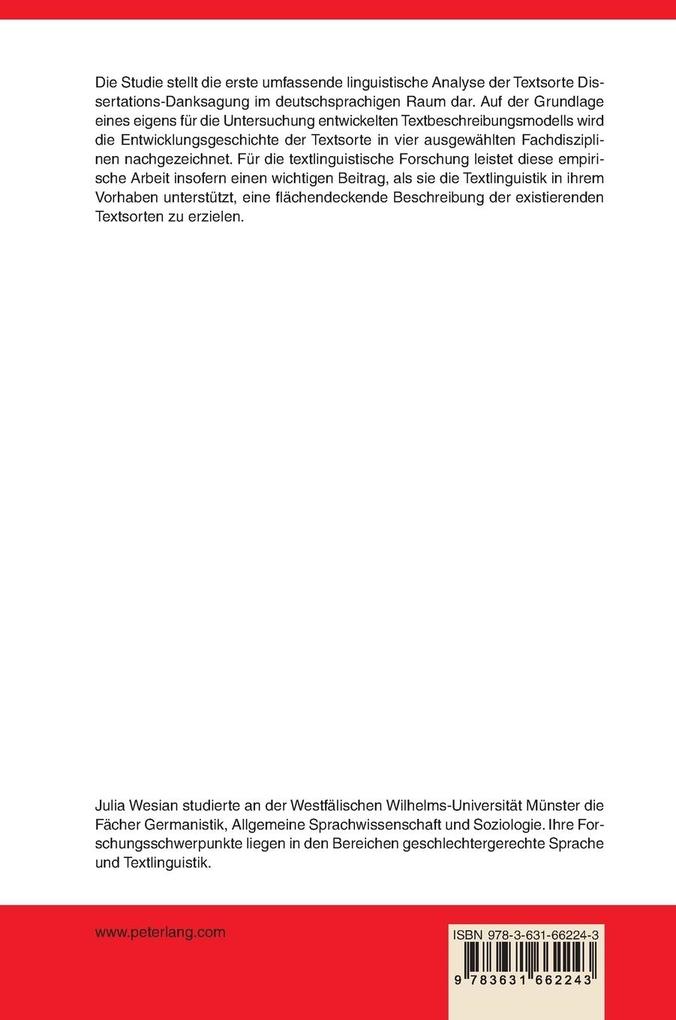 Weitere Ansicht: Danksagungen in Dissertationen | Julia Wesian