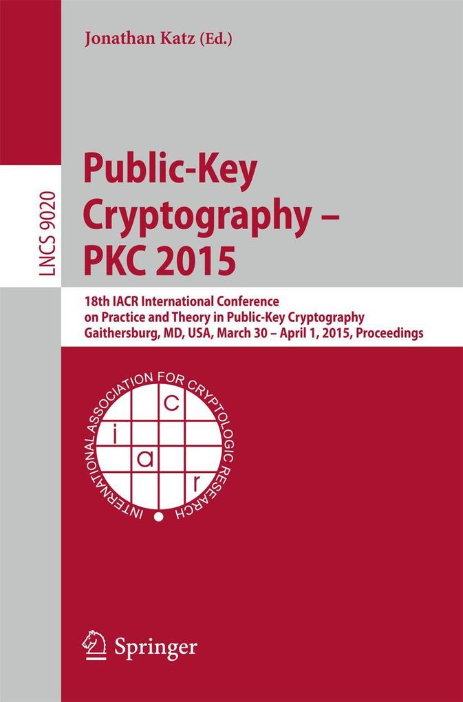 Produktbild: Public-Key Cryptography -- PKC 2015
