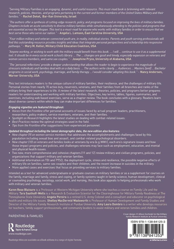 Weitere Ansicht: Serving Military Families | Tara Saathoff-Wells, Karen Rose Blaisure, Amy Laura Dombro, Colonel Angela Pereira, Shelley M Macdermid Wadsworth