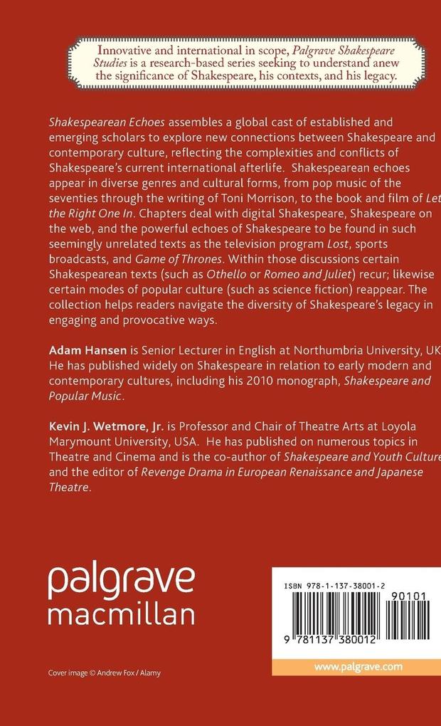 Weitere Ansicht: Shakespearean Echoes | Kevin J. Wetmore Jr.