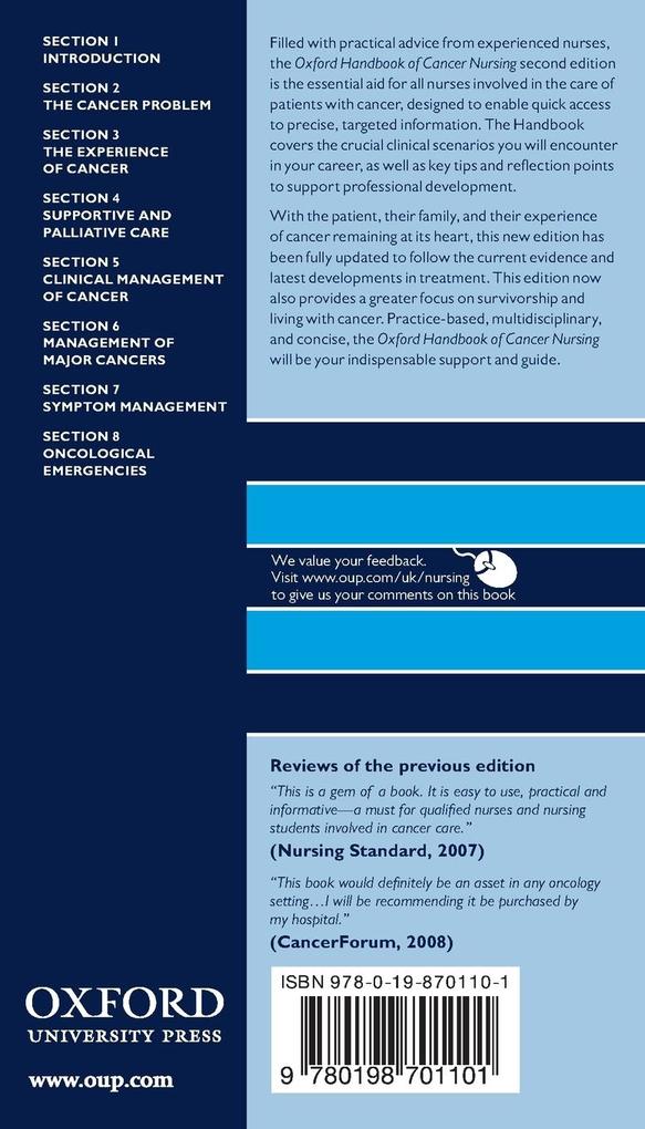 Weitere Ansicht: Oxford Handbook of Cancer Nursing