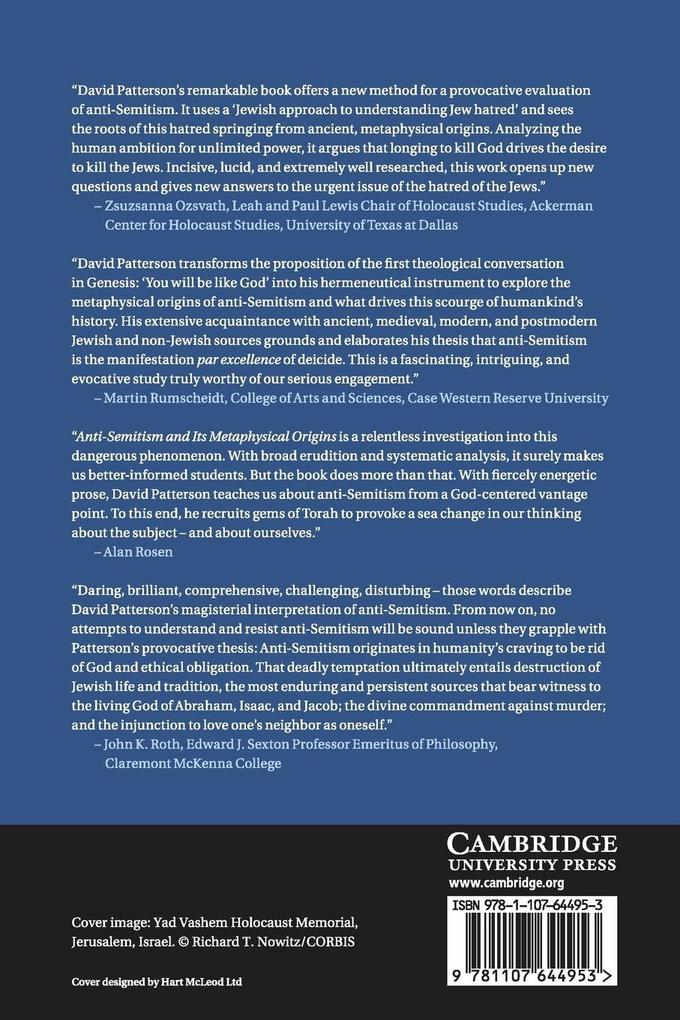 Weitere Ansicht: Anti-Semitism and Its Metaphysical Origins | David Patterson