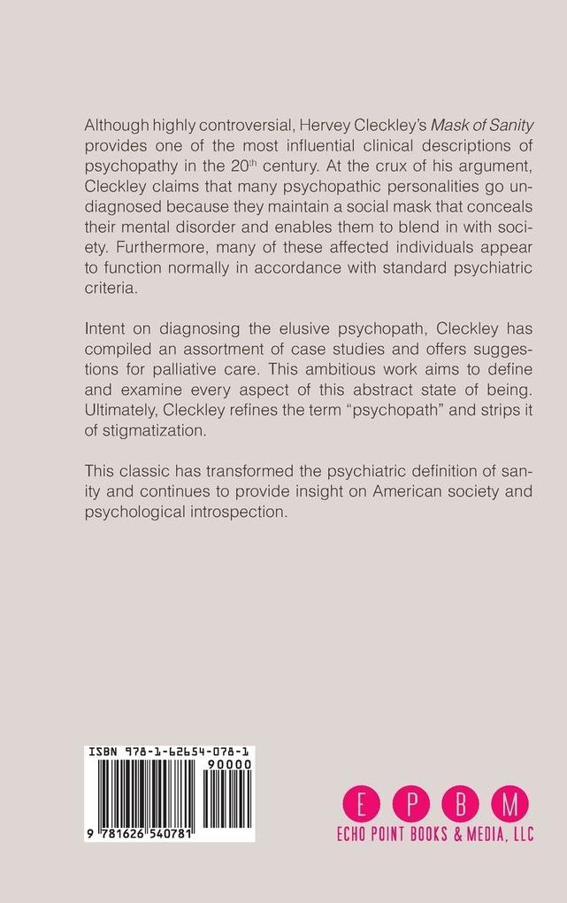 Weitere Ansicht: The Mask of Sanity | Hervey Cleckley