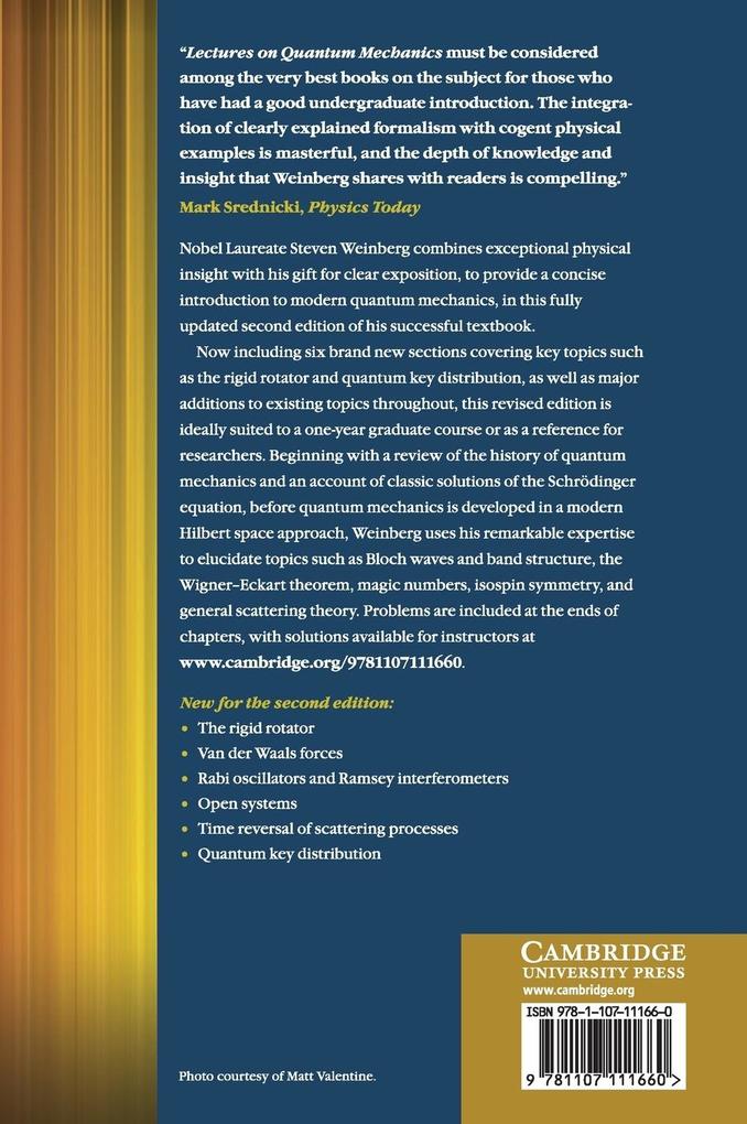 Weitere Ansicht: Lectures on Quantum Mechanics | Steven Weinberg