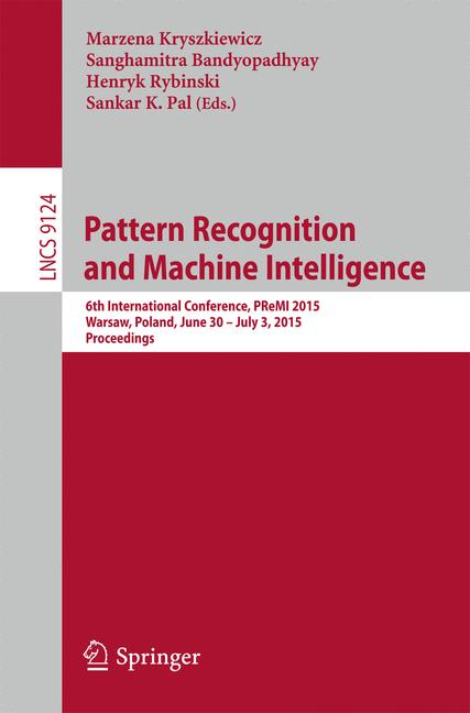 Weitere Ansicht: Pattern Recognition and Machine Intelligence