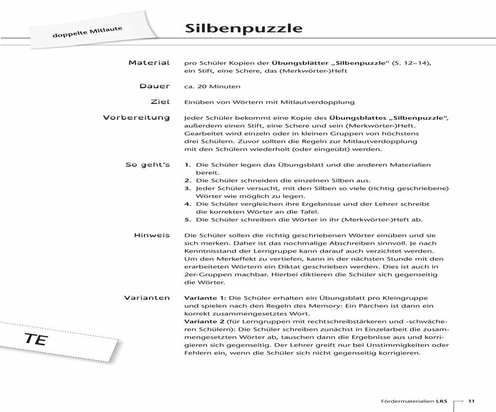 Weitere Ansicht: Fördermaterialien LRS | Britta Schipperges