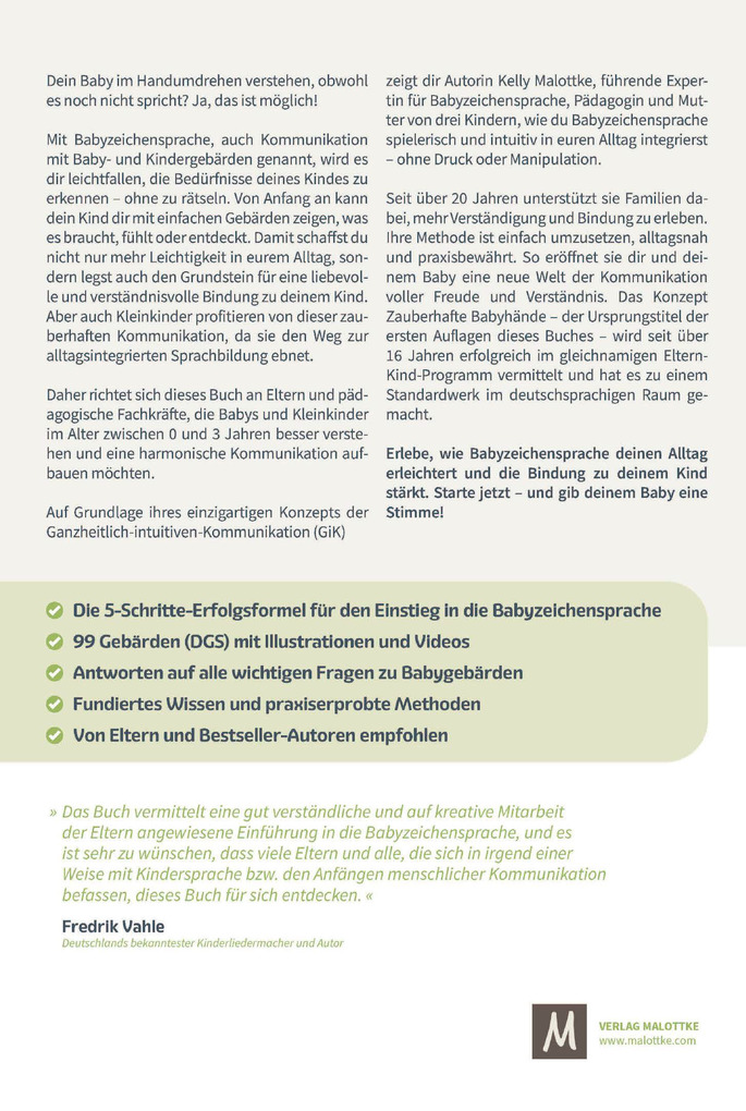 Weitere Ansicht: Zauberhafte Babyhände - Wie ganzheitliche Kommunikation mit Babyzeichensprache gelingt | Andy Malottke, Kelly Malottke
