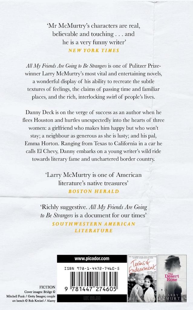 Weitere Ansicht: All My Friends Are Going to Be Strangers | Larry McMurtry