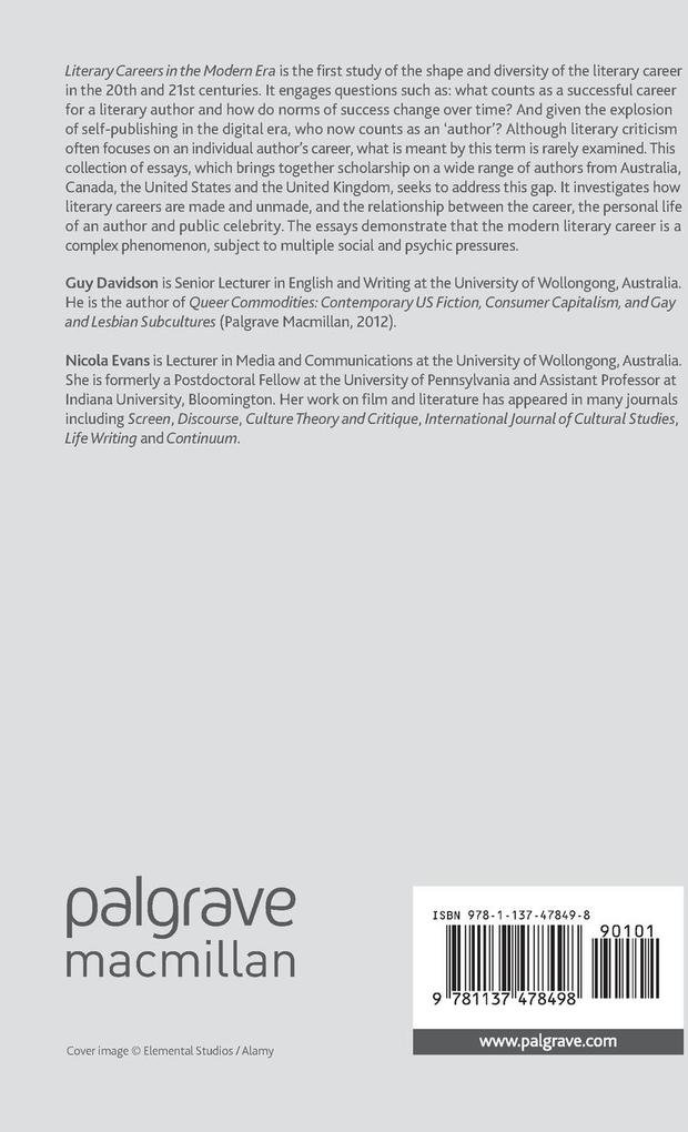 Weitere Ansicht: Literary Careers in the Modern Era