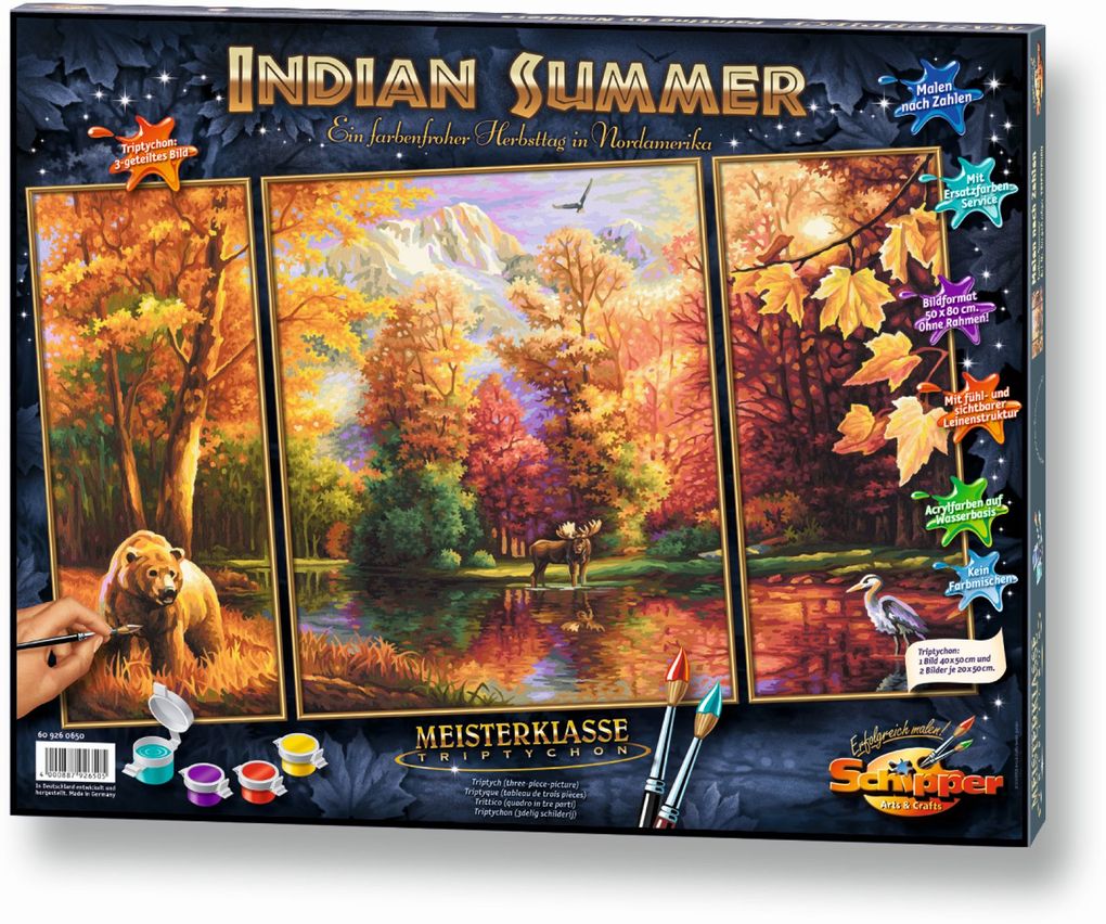 Produktbild: Schipper Malen-nach-Zahlen - Meisterklasse Triptychon - Indian Summer