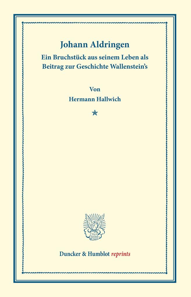 Produktbild: Johann Aldringen | Hermann Hallwich