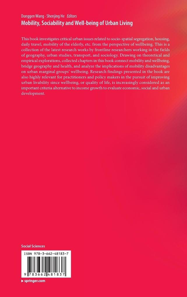 Weitere Ansicht: Mobility, Sociability and Well-being of Urban Living