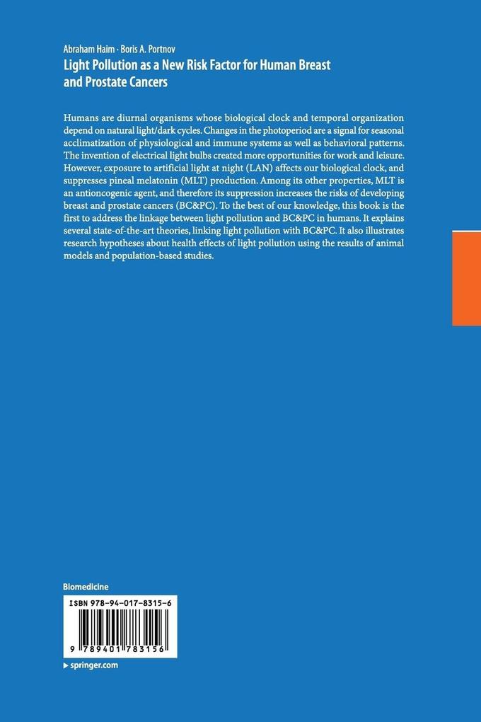 Weitere Ansicht: Light Pollution as a New Risk Factor for Human Breast and Prostate Cancers | Abraham Haim, Boris A. Portnov