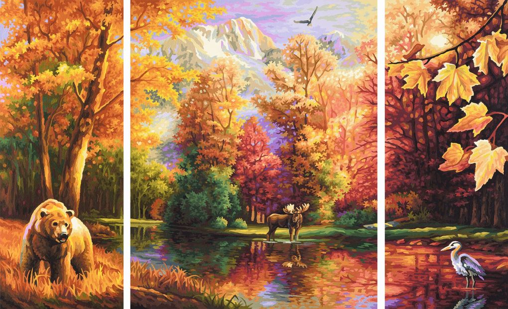 Weitere Ansicht: Schipper Malen-nach-Zahlen - Meisterklasse Triptychon - Indian Summer