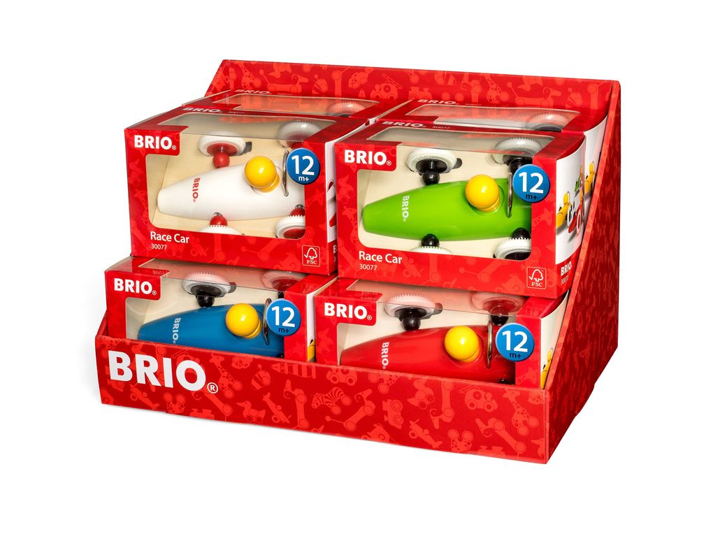 Weitere Ansicht: BRIO - Rennwagen im Display, 8 Stck., sort. 1 x natur, 3 x rot, 2 x blau, 2 x grün | BRIO®