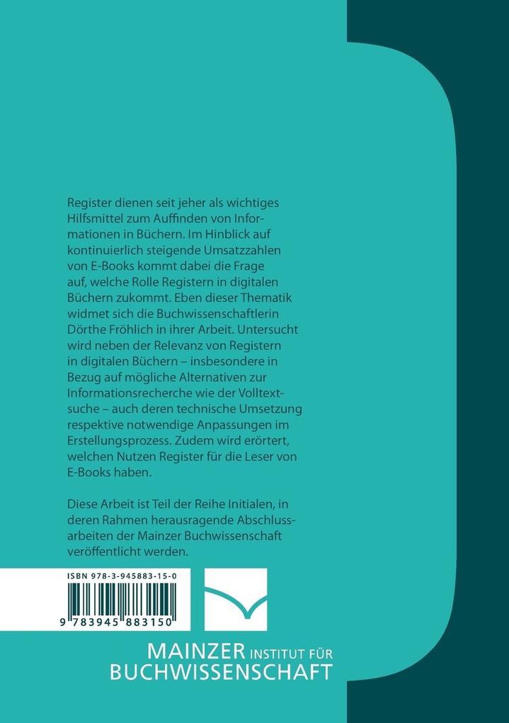 Weitere Ansicht: Register und digitale Bücher | Dörthe Fröhlich