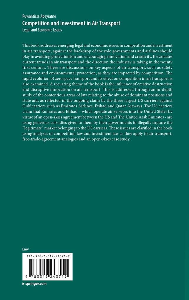 Weitere Ansicht: Competition and Investment in Air Transport | Ruwantissa Abeyratne