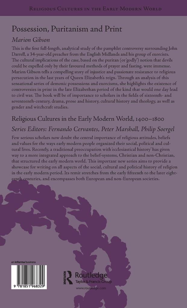 Weitere Ansicht: Possession, Puritanism and Print | Marion Gibson
