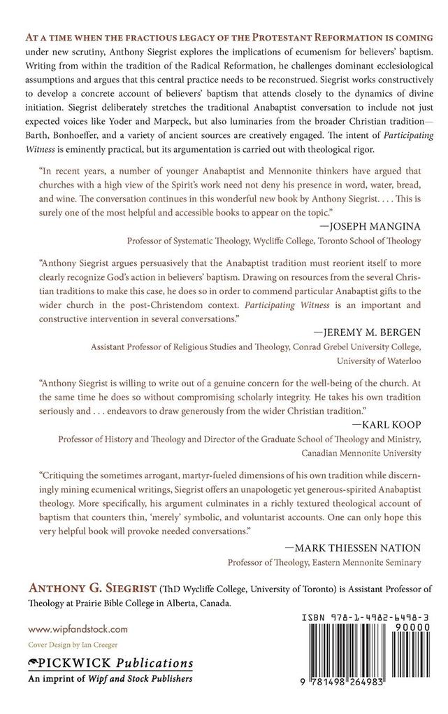Weitere Ansicht: Participating Witness | Anthony G. Siegrist