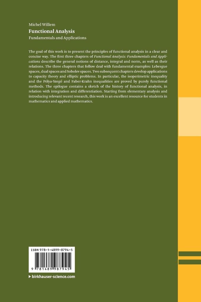 Weitere Ansicht: Functional Analysis | Michel Willem