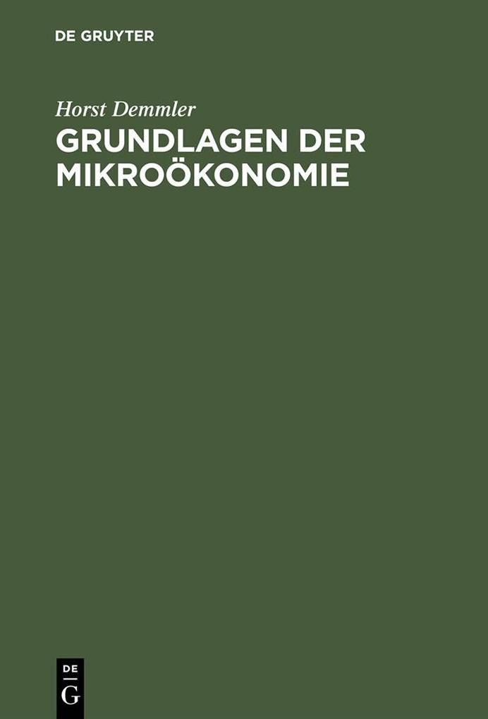 Produktbild: Grundlagen der Mikroökonomie | Horst Demmler